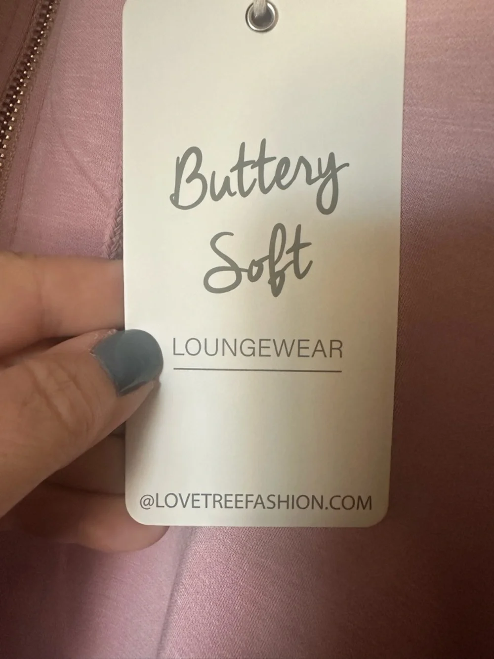 Love Tree Super Soft Zip Hoodie and Drawstring Joggers - Light Pink